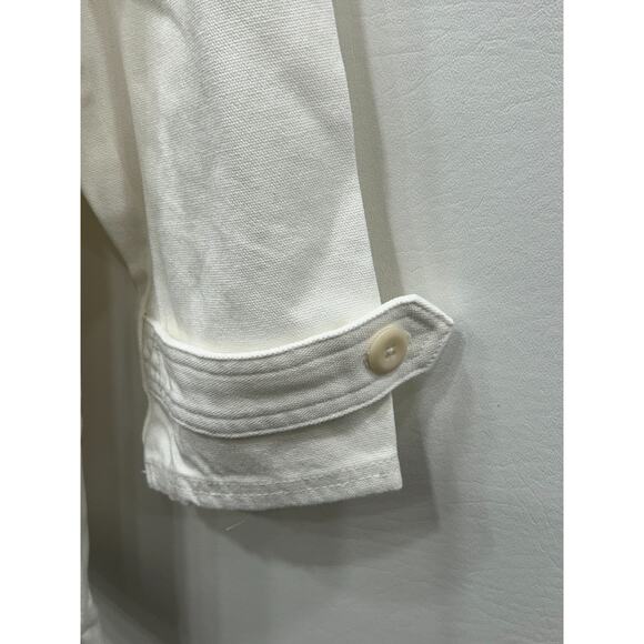 NWT J.Crew Womens Barn Chore Jacket Canvas Button-Up Patch Pocket Ivory Size M - Picture 4 of 9